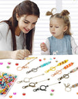 18Pcs Beadable Keychain Bar Bulk, Colorful Plating Alloy Beaded Keychain, Blank Keychain Making Supplies DIY