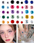 1800 Pieces 3Mm 4Mm 5Mm Multicolor Bling Rhinestone Sticker 2 Sheets Gem Diamond Self Adhesive
