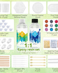 Epoxy Resin Kit, 16OZ 2 Part Resin with 1:1 Ratio, Self Defoaming & Self Leveling, No Vocs & BPA, Low Odour for DIY Resin Art(Coating, Casting, Bonding)