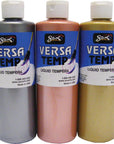 - 1440731 Versatemp Heavy-Body Metallic Tempera Paint, 1 Pint, Assorted Colors, Set of 3