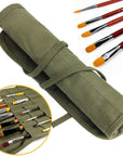 2 Sets Paint Brush Holder, 22 Slots Paint Brush Storage for Acrylic Oil Watercolor Gouache Artist Paint Brush Roll Canvas Pouch, Holds 100 Brushes