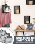 15 Pieces Dust Cover Organizer Bags for Handbags, 3 Sizes Clear Handbag Storage Bag Purse Storage with Zipper and Handles Dust Bags for Purses Handbags Closet, 5 Each Size (Gray)