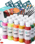 Fabric Paint Set for Clothes, 20 Colors(60Ml/2Oz Each) Permanent Textile Paint with 6 Brushes, 1 Palette, Washable Fabric Paint, Art Supplies for Clothes, Canvas, T-Shirts, Jeans, Bags, DIY Projects