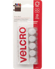 Sticky Back Hook and Loop Fasteners, Perfect for Home or Office, 5/8", Pack of 15, White, Coins
