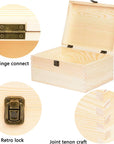 Extra Large Rectangle Unfinished Pine Wood Box Natural DIY Craft with Hinged Lid and Front Clasp for Arts Hobbies and Home Storage-13.8X9.9X6.7 Inches
