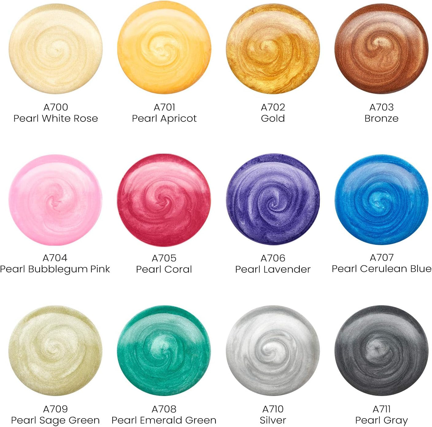 Metallic Gouache Paint, Set of 12, 12Ml/0.4 US Fl Oz Gouache Paint Tubes, Glitter Paint for Canvas and Paper