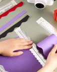7 Pcs Metal Paper Tearing Ruler Deckle Edge Ruler Craft Ruler Stainless Steel Paper Cut Tool 12 Inch Irregular Edges Ruler Measurements Tool with 2 Watercolor Pen for Craft School Scrapbook