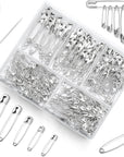 280 Pack 1-2.2 Inch Safety Pins Assorted Size Rust-Resistant Nickel Plated Steel Sharp Edge for Clothes, Sewing, Arts Crafts