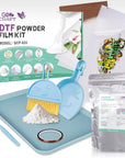 DTF Transfer Flim Powder Kit, 20Pcs DTF Film for DTF Sublimation Printer,17.6Oz/500G White Digital Hot Melt Adhesive DTF Powder,Washable & Durable DTF Transfer Starter Kit for T-Shirt,Gifts