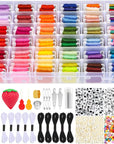 985Pcs String Bracelet Making Kit, Friendship Bracelet String Kit with 110 Skeins Embroidery Floss Cross Stitch Thread, 830 Beads for Friendship Bracelet Making, 45Pcs Embroidery Tools