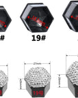 20Pcs Bling Car Wheel Nut Covers, Diamond Wheel Lug Nut Covers Hub Screw Cap Hexagonal Tire Nut Covers Protector with Removal Tool, Car Wheel Accessories Universal Car Decoration, White Size 19