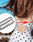 40PCS Metal Bra Strap Hooks for Sewing Bikini Halter Tops Bathing Suit Clips Clasp Swimsuit Adjustment Slides for Lingerie Slip Dress Camisole, 18Mm and 25Mm, Rose Gold and Metallic Black