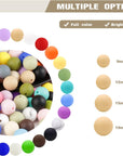 300Pcs 15Mm Silicone Beads, 30 Mixed Silicone Beads Bulk round Silicone Beads for Keychain Making Kit Rubber Silicone Focal Beads Loose Beads for Necklace Bracelet Lanyard Making (15Mm-300Pc)