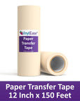 12 Inch X 150 Feet Roll of Paper Transfer Tape with a Medium Tack Layflat Adhesive. Works with a Variety of Vinyl. Great for Decals, Signs, Wall Words and More. V0844