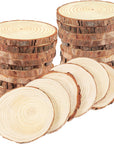 12 Pcs 6-7 Inch Wood Slices for Crafts, Unfinished Wood Rounds with Bark, round Wooden Discs Circles for Christmas Ornaments Wedding Rustic Decoration DIY Handcrafts Arts