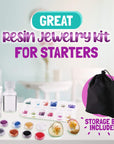 Resin Jewelry Making Starter Kit - Resin Kits for Beginners with Molds and Resin Jewelry Making Supplies - Silicone Casting Mold, Tools Set Clear Epoxy Resin for DIY Jewelry