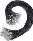 150Pcs Black Necklace String Cord Bulk for Charms Pendants, Waxed Cotton Cord with Jewelry Clasps for Bracelets, Necklaces, Jewelry Making and Beading Supplies