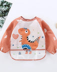 Baby Bibs Burp Cloths Waterproof Long Sleeve Anti-Wearing Cartoon Bib Inverted Gown Baby Feeding Bib Bavoir Manches Longues