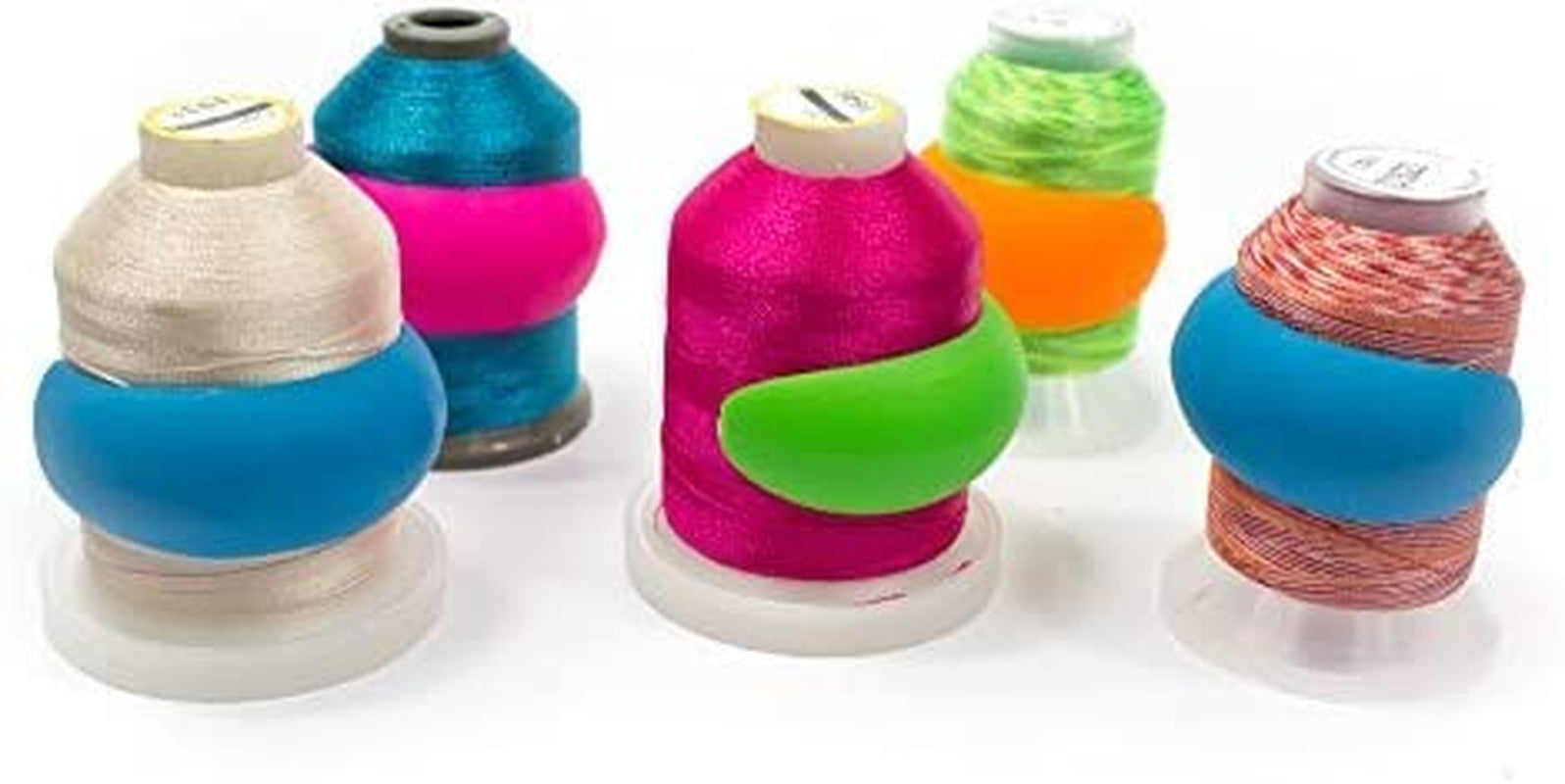 Lot of 48 Embroidery/Sewing Machine Thread Spools Savers - Mess Free Thread Spool Prevent Thread Unwinding No Loose Ends or Thread Tails