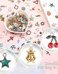 500Pcs Charms Bulk Wholesale Assorted Gold Plated Enamel Pendants Earring for Bracelet Necklace DIY Jewelry Making Craft Supplies