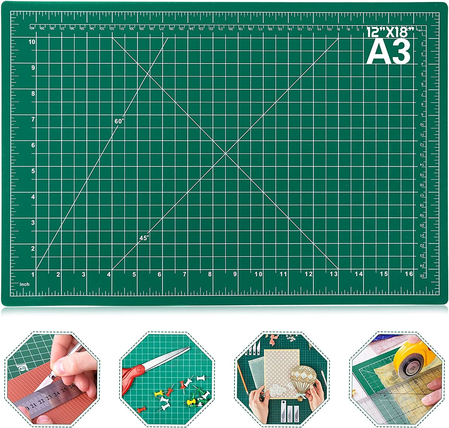 Self Healing Sewing Mat, Rotary Cutting Mat Double Sided 5-Ply Craft Cutting Board for Sewing Crafts Hobby Fabric Precision Scrapbooking Project 9Inch X 12Inch(A4)