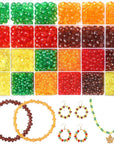 Halloween Beads, 1560Pcs Halloween Acrylic Crystal Beads Loose Spacers Craft Beads for Bracelet Jewelry Making Supplies, 4Mm 6Mm 8Mm (Orange,Purple,Black)