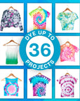 One-Step Tie-Dye Party, 18 Pre-Filled Bottles, Creative Group Activity, All-In-1 Fashion Design Kit, 1 Pack, Rainbow