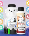 Precision Craft Glue -The Bundle - 4Fl Oz and 11Fl Oz Refill Bear - Tip Kit Included - Wrinkle Resistant - Flexible and Crack Resistant - Strong Hold Adhesive - Made in USA