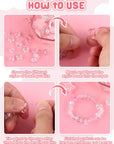 150PCS Acrylic Pastel Beads for Jewelry Making, Colorful Bow Butterfly Flower Kawaii Plastic Candy Heart Cute Macaroon Aesthetic Beads for Bracelet Necklace DIY Supplies (Pink)