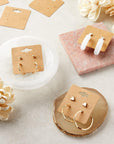 200 Bulk Pack Kraft Paper Earring Cards for Selling Jewelry, Necklaces, Studs, and Pre-Cut Holes, Perfect for Small Business, Retail, and Boutique Display (2X2 In)