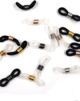 16 Pcs Eyeglass Chain Ends Silicone Adjustable Anti-Slip Rubber Connectors Eyeglass Strap Retainer Chain Holder Loops for Sunglasses Sports Eyeglasses Necklace Chain
