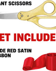 Gold Ribbon Cutting Ceremony Kit – 20 Inch Gold Giant Scissors Giants Ribbon Cutting Scissors with Red Ribbon Grand Opening Ribbon and Scissors for Special Events Inaugurations and Ceremonies