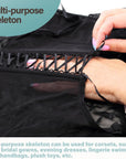 Boning for Sewing Corset, 50 Yard 6 Mm Wide High Density Polyester Boning for Sewing Garment Accessories Bra Boning Tool for Corsets Bridal Gowns Evening Gowns Lingerie Hats Black