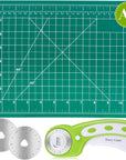 Rotary Cutter Set,  Self Healing Sewing Mats Rotary Cutter and Mat 45Mm Rotary Fabric Cutter Set with 2 Blades Rotary Cutting Mat for Crafts Fabric Quilting Hobby (9" X 12" (A4))