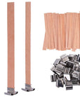 200 PCS Wood Wicks for Candles Making 0.5" X 5.9" Crackling Wooden Candle Wick for Soy Candle Making,Long Woodwick 100 Sets