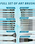 Acrylic Paint Brushes 25 PCS - Oil Paint Brushes for Acrylic/Oil/Watercolor - Paint Brushes for Acrylic Painting with Canvas Brush Case