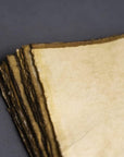 Handmade Antique Blank Paper with Slightly Burned Paper Edge - 8.3 X 5.8 - A5 Package of 50 for Writers, Invitations, Crafts - Thick 150 GSM Recycled Paper