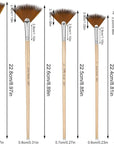 5 Pieces Fan Brush for Painting, Oil Acrylic Paint Brushes Artist Fan Brushes Nylon Hair Long Wood Handle Painting Brush for Acrylic Watercolor Oil Gouche Painting(1