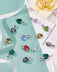 6 Colors Heart Glass Charms 30Pcs Faceted Heart Pendants Valentine Charms Crystal Dangle Charms with Bail Hanger Large Hole Beads for Wedding Mother Necklace Bracelets Making, Hole: 5Mm