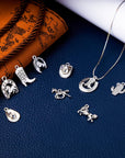 100 Pieces Western Cowboy Charms for Jewelry Making Alloy Antique Silver Cowboy Boot Hat Horse Cactus Charms Horse Western Pendant Cowboy Charms for Bracelet Necklace, 10 Styles