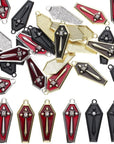 Baroque 64Pcs Assorted Gold Black Red Rose Skull Enamel Charms Coffin Cross Halloween Charm Pendant DIY for Earrings Necklace Bracelet Jewelry Making and Crafting