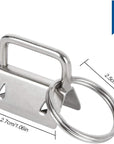 100 Pack Key Fob Hardware 1 Inch Bulk, Silver Tone Key Chain Fob Wristlet with Key Ring for Wristlet Keychain, Key Lanyard, Key Chain Making Hardware Supplies