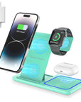 3 in 1 Wireless Charger, 18W Fast Charger Pad Stand Charging Station Dock for Iwatch Series SE 8/7/6/5/4/3 Airpods Pro/3/2 for Iphone 15/14/13/12 /11/Pro Max/12 Pro /XR (With QC3.0 Adapter)