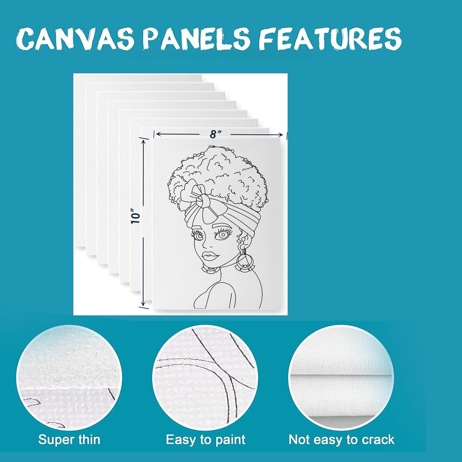 Pre Drawn for Painting for Adults 10 Pack 8X10 without Frame Sip and Paint Canvas,Drawn Canvas for Painting for Adults Kids,Sip and Paint Kit for Adult'S Date Night