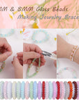 1610 PCS Glass Beads for Bracelets Jewelry Making, 24 Colors 8Mm 6Mm round Crystal Beads Bracelets Making Kits Suitable for DIY Crafts,Glass Beads for Bracelet Making Kits