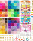 15000Pcs Clay Beads Bracelet Making Kit, 96 Colors Polymer Heishi Beads with Charms Pendant Charms Elastic Strings,Diy Arts Friendship Crafts Gifts for Girls