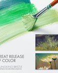 ARTIFY Oil Paint Brushes Set, 15Pcs Professional Natural Chungking Bristle Acrylic Paint Set, Perfect for Oil and Acrylic Painting, Long and Heavy Handle