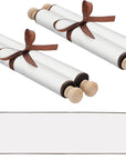 2 Pack Blank Paper Scrolls Scroll Paper Wrapped on Wood Rod for Writing, Drawing, Calligraphy, Wedding Vows, Invitation, Renaissance Festivals(Old Color)