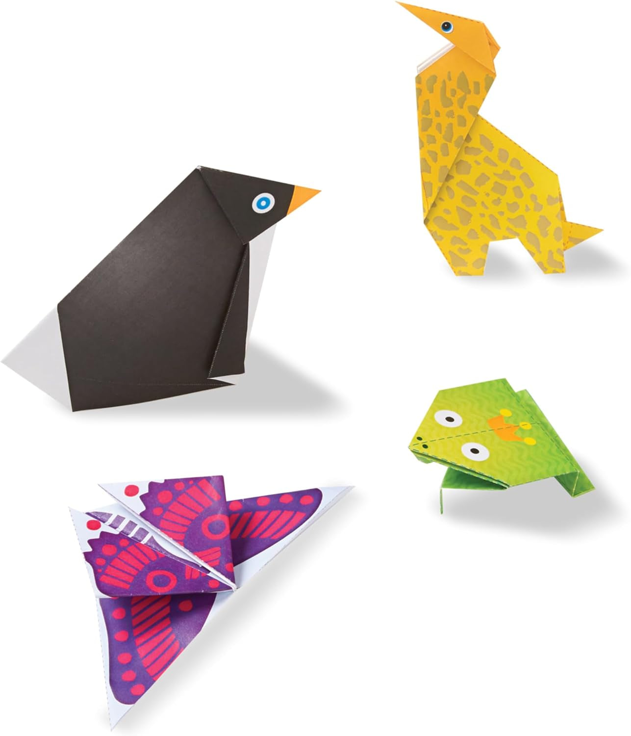 on the Go Origami Animals Craft Activity Set - 38 Stickers, 40 Origami Papers - Travel Activity, Arts and Crafts, Kids for Ages 5+