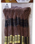 Pack of 12 Premium Embroidery Thread | 100% Egyptian Cotton Premium Skeins | Cross Stitch Embroidery Floss | Oeko TEX Certified Stranded Cotton | (Medium Brown 358)